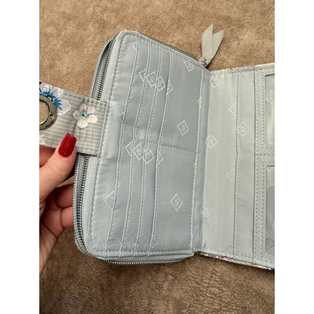 Vera Bradley Performance Twill RFID Turnlock Wallet Park Stripe